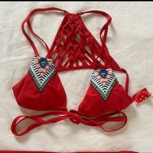 Red Carter Bikini Set